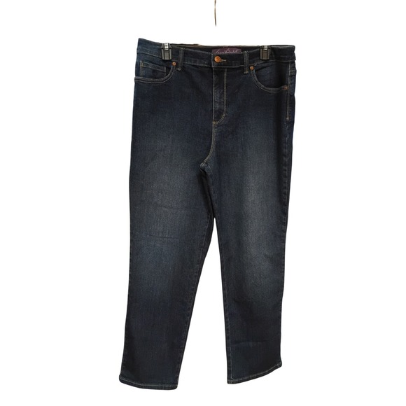 Gloria Vanderbilt Denim - Gloria Vanderbilt Amanda High Rise Straight Jeans Dark Wash Size 14 DGVB2692-MDN